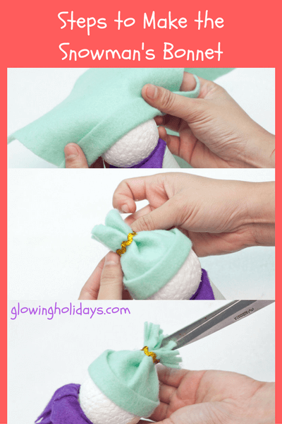 Make the snowman's bonnet