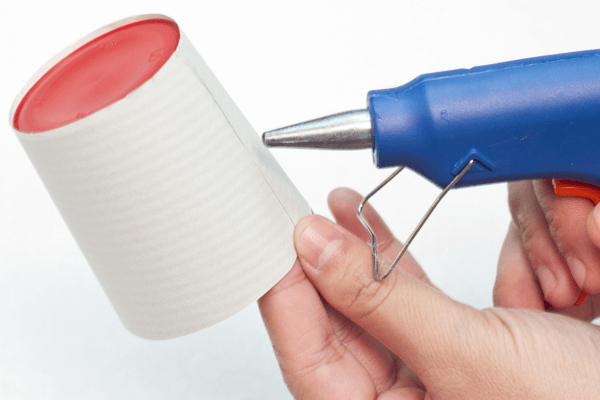 Wrap paper around container