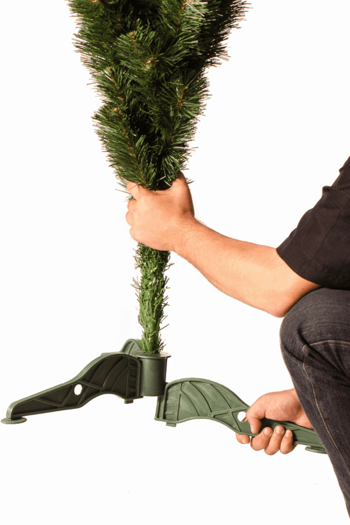 Packing away an artificial Christmas tree